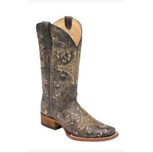 Circle G Diamond Embroidered Cowgirl Boots Sqr Toe